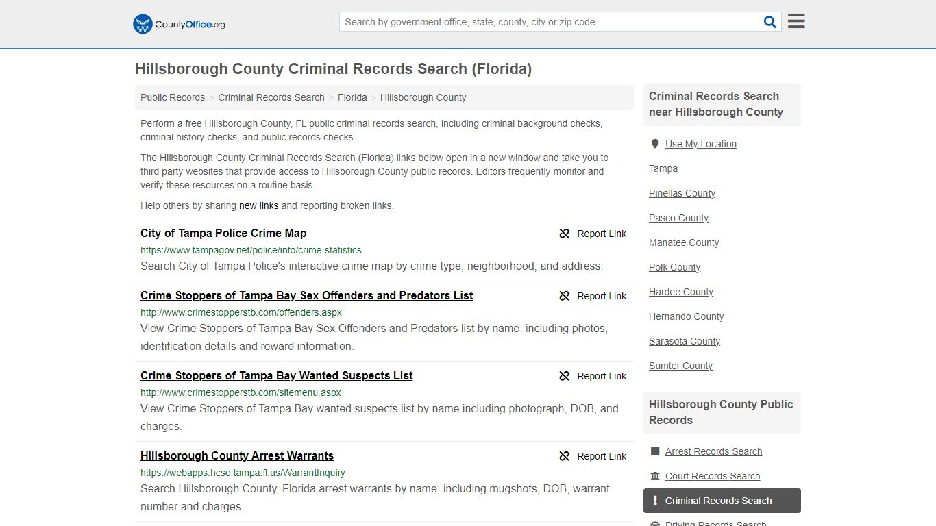 Criminal Records Search - Hillsborough County, FL (Arrests, Jails ...